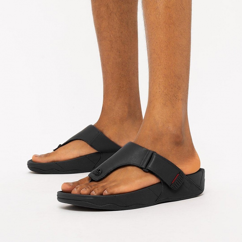 Black Fitflop Trakk Ii Toe Men's Thongs | UAE-6491-RMSPO