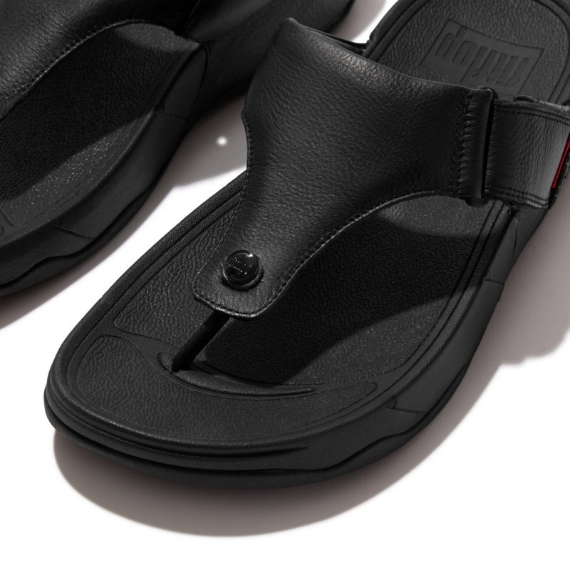 Black Fitflop Trakk Ii Toe Men's Thongs | UAE-6491-RMSPO