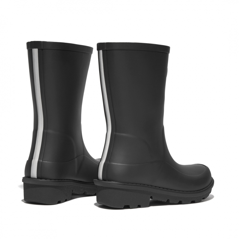 Black Fitflop Wonderwelly Natural Mix Welly Kids' Rubber Boots | UAE-0563-TDRKZ