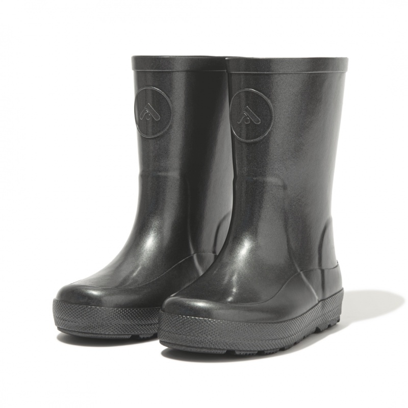 Black Fitflop Wonderwelly Welly Kids' Rubber Boots | UAE-6098-FMDSP