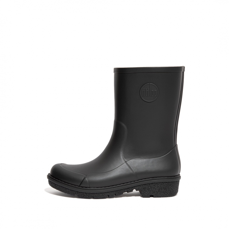 Black Fitflop Wonderwelly Women\'s Rain Boots | UAE-9871-KDMRH