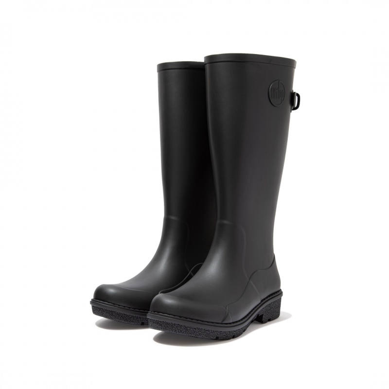 Black Fitflop Wonderwelly Women's Rubber Boots | UAE-8425-WZNGJ