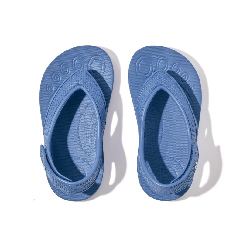 Blue Fitflop Iqushion Eva Back Straps Kids' Flip Flops | UAE-5194-MNLHV