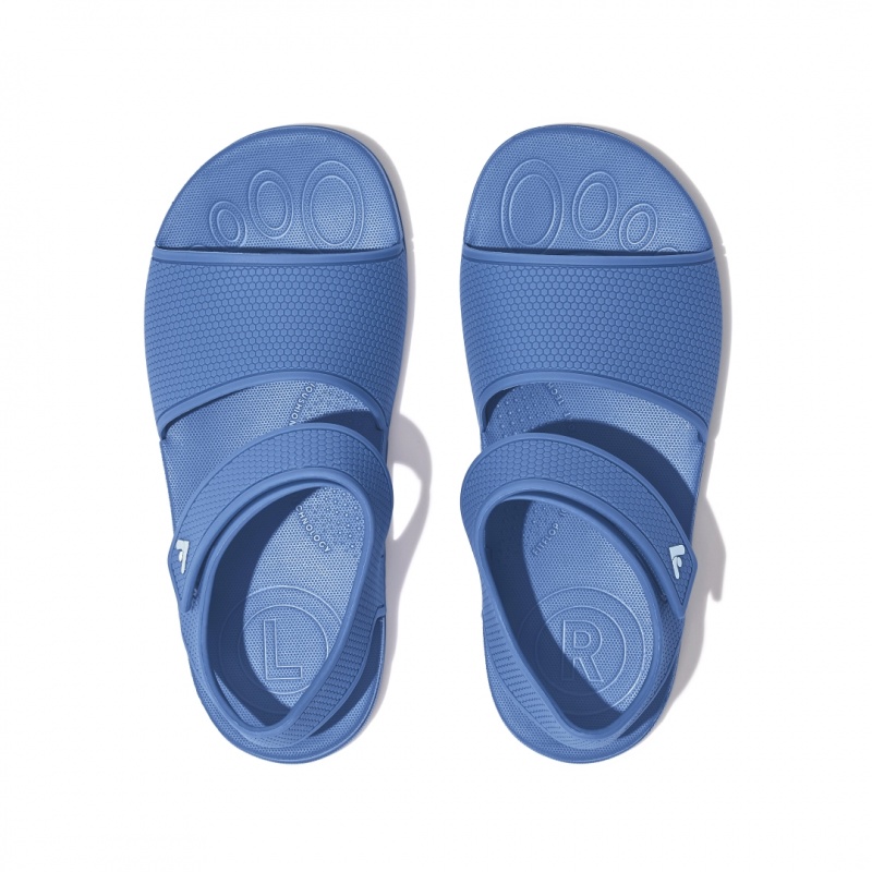 Blue Fitflop Iqushion Rubber Kids' Back-Strap Sandals | UAE-2056-XKYRC