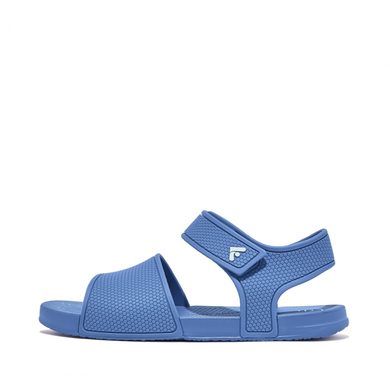 Blue Fitflop Iqushion Rubber Kids\' Back-Strap Sandals | UAE-2056-XKYRC