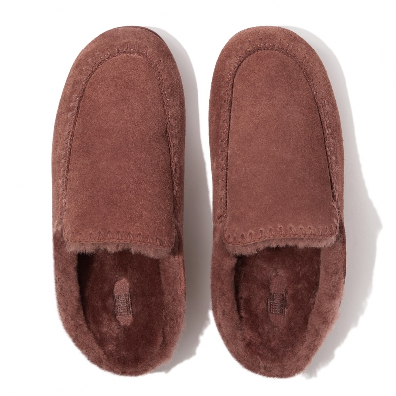 Brown Fitflop Chrissie Ii Haus Women's Slippers | UAE-3472-AHKIW