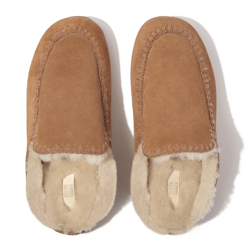 Brown Fitflop Chrissie Ii Haus Women's Slippers | UAE-3568-SMHVG