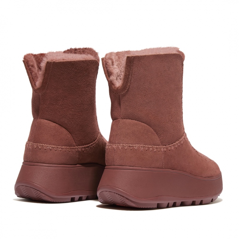 Brown Fitflop F-Mode Double Faced Shearling Women's Boots | UAE-9712-EXJQM