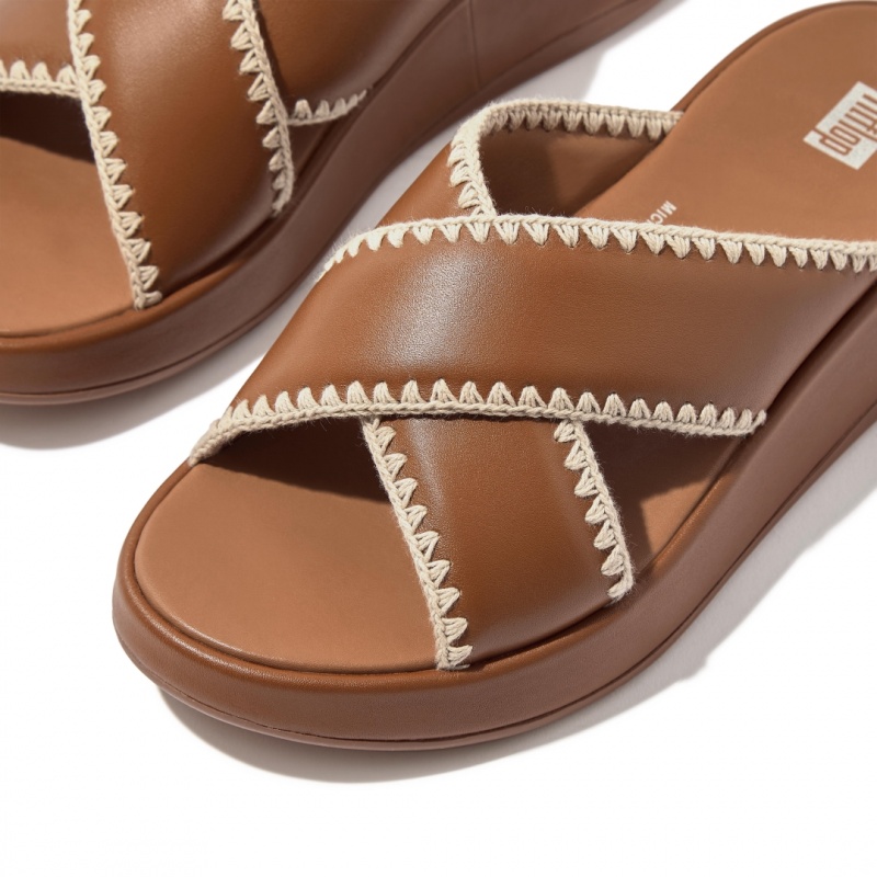 Brown Fitflop F-Mode Slides Women's Slides | UAE-9726-WONZE