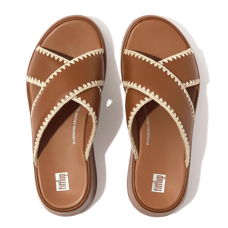 Brown Fitflop F-Mode Slides Women's Slides | UAE-9726-WONZE