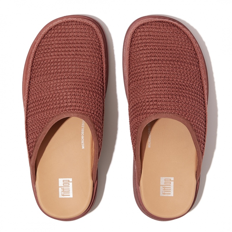 Brown Fitflop Gen-Ff Polyester Knit Cotton Women's Mules | UAE-5928-LKANG