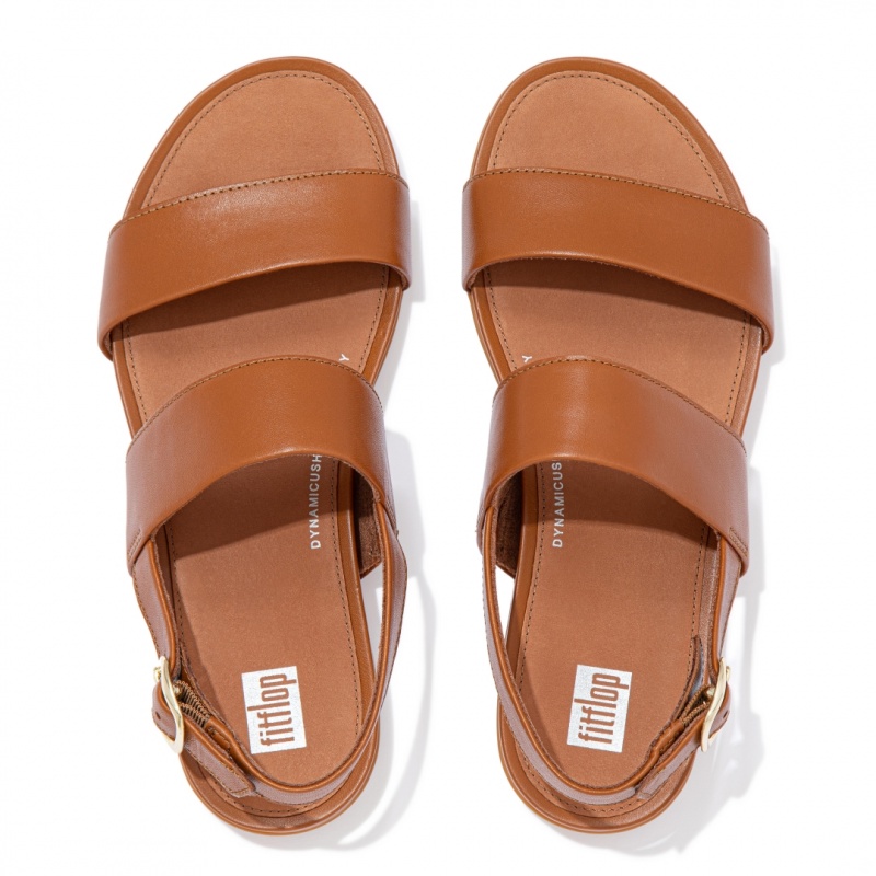 Brown Fitflop Gracie Leather Women's Back-Strap Sandals | UAE-7034-GFAYC