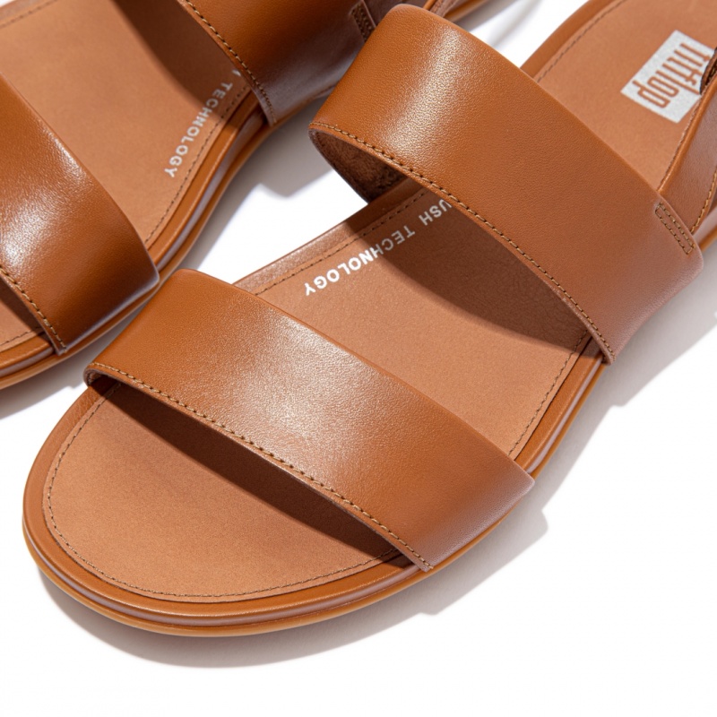 Brown Fitflop Gracie Leather Women's Back-Strap Sandals | UAE-7034-GFAYC