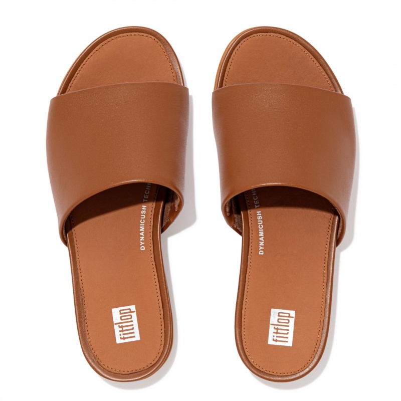 Brown Fitflop Gracie Slides Women's Slides | UAE-6701-MSKDA