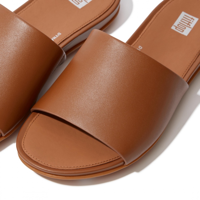 Brown Fitflop Gracie Slides Women's Slides | UAE-6701-MSKDA