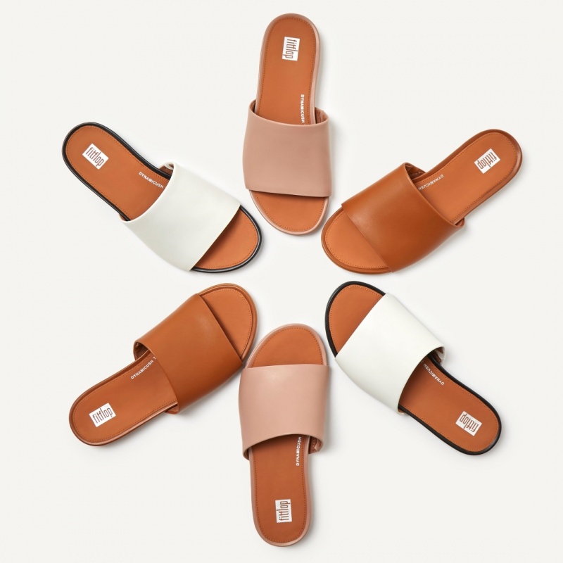 Brown Fitflop Gracie Slides Women's Slides | UAE-6701-MSKDA