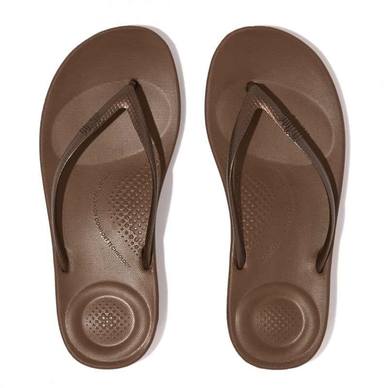 Brown Fitflop Iqushion Ergonomc Women's Flip Flops | UAE-4913-QGTKL