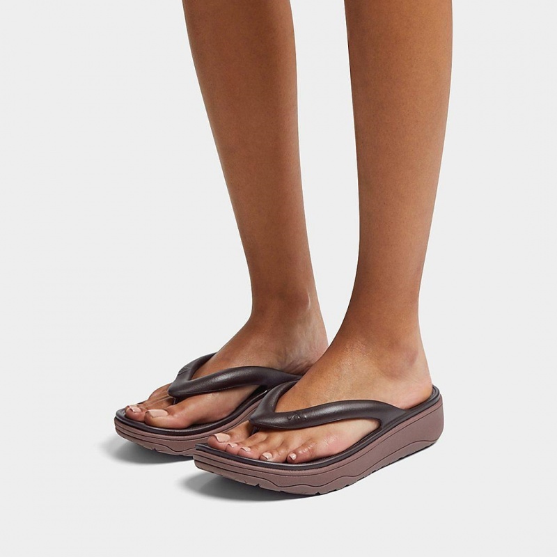 Brown Fitflop Relieff Eva Tpu Thongs Women's Toe-Post Sandals | UAE-3592-MBHPG