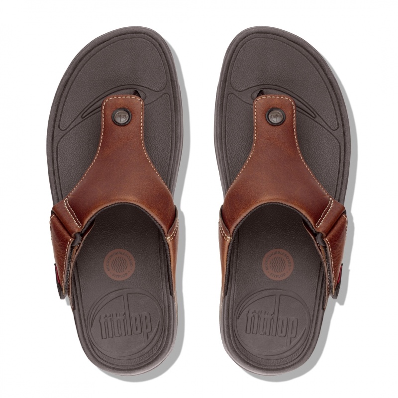 Brown Fitflop Trakk Ii Toe Men's Thongs | UAE-3715-HODCI