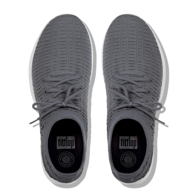 Dark Grey Fitflop Uberknit Textile Men's Sneakers | UAE-2094-MKEHQ