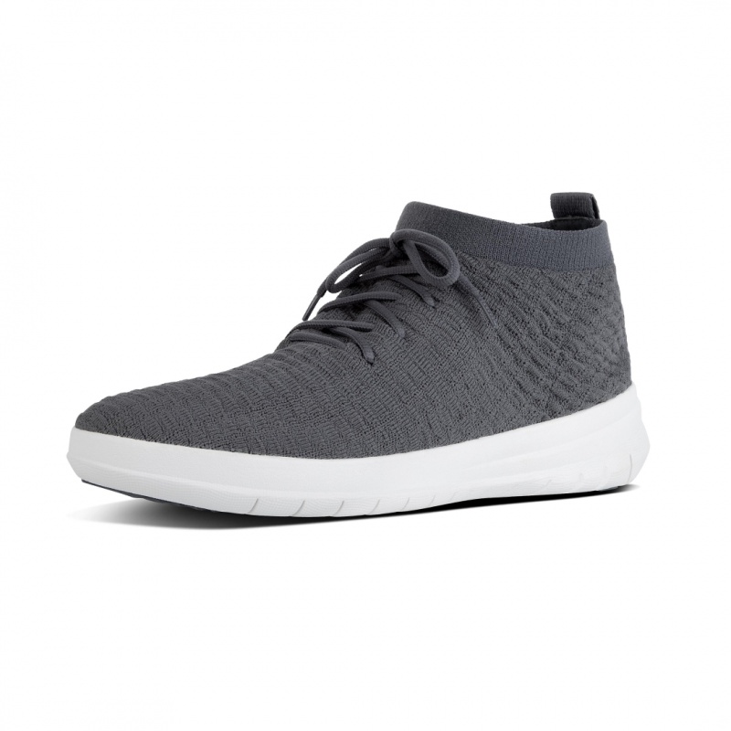 Dark Grey Fitflop Uberknit Textile Men's Sneakers | UAE-2094-MKEHQ