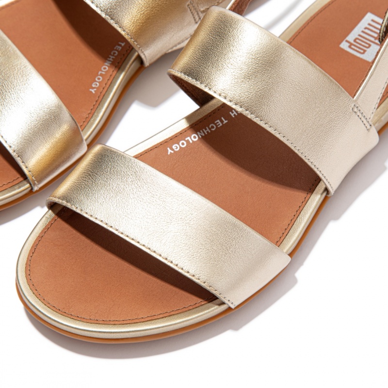 Gold Fitflop Gracie Leather Women's Back-Strap Sandals | UAE-1698-ZSOAW