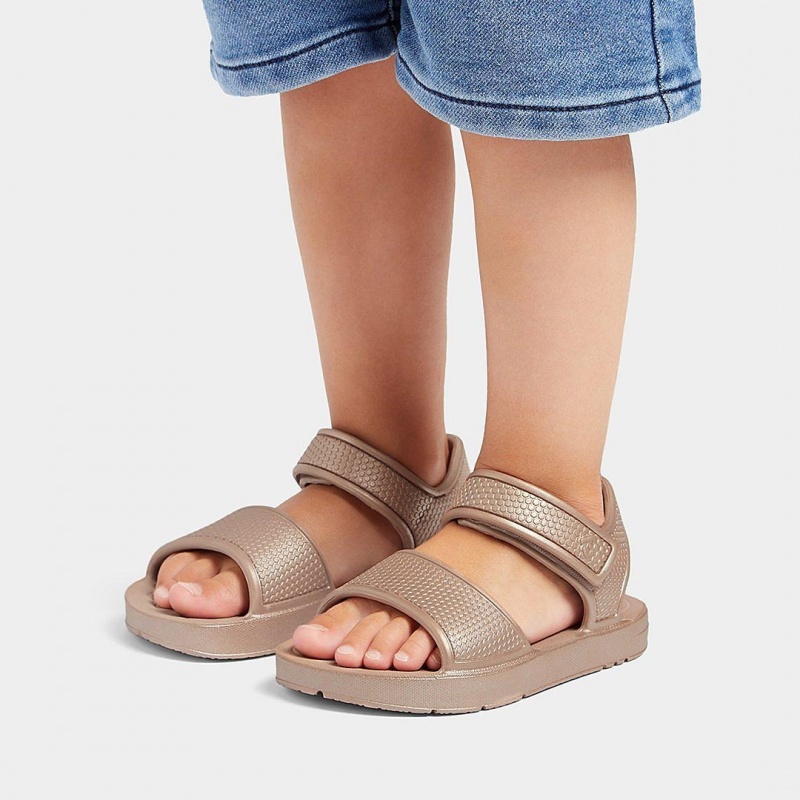 Gold Fitflop Iqushion Eva Kids' Back-Strap Sandals | UAE-8937-RYSFN