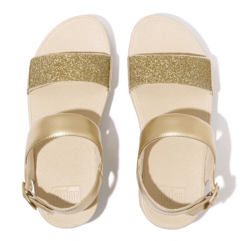 Gold Fitflop Lulu Microfibre Faux Leather (Pu) Women's Back-Strap Sandals | UAE-5162-JEYTW