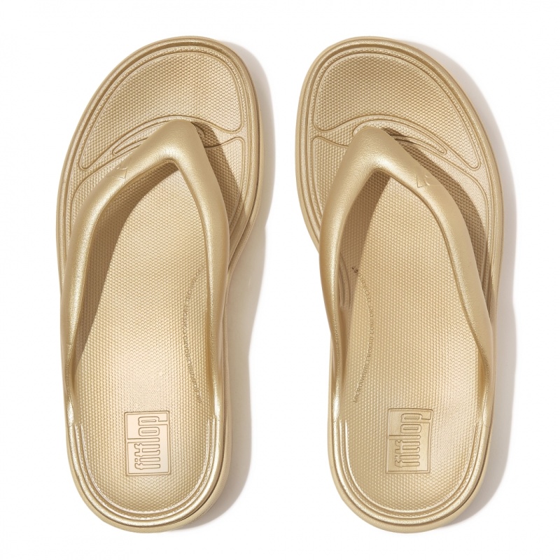 Gold Fitflop Relieff Eva Tpu Thongs Women's Toe-Post Sandals | UAE-6025-WTHCQ