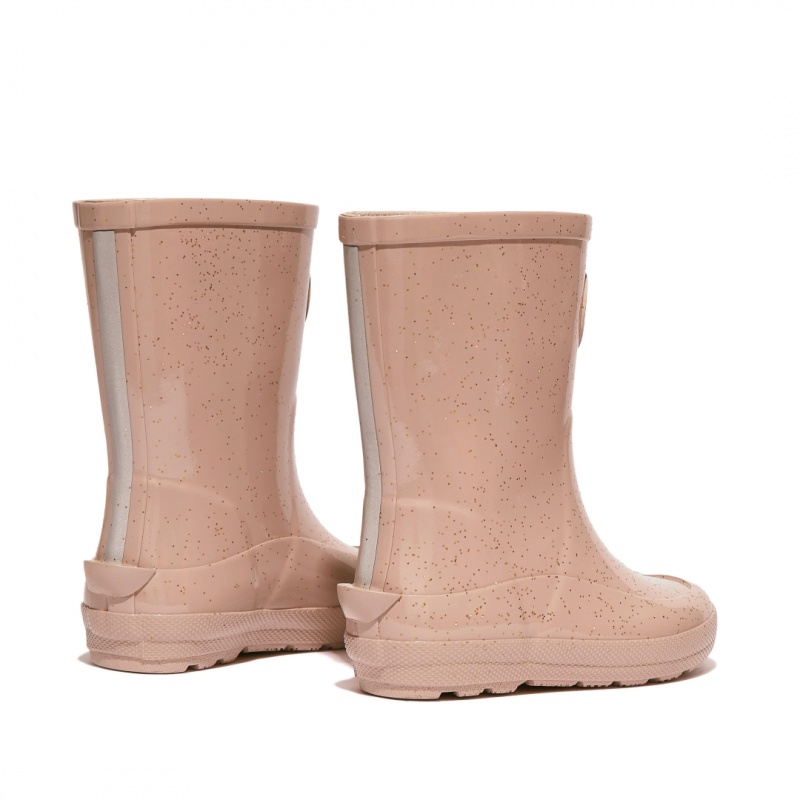 Gold Fitflop Wonderwelly Natural Rubber Mix Kids' Rain Boots | UAE-6907-QGETX