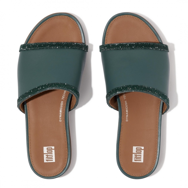 Grey Blue Fitflop Gracie Microfibre Slides Women's Slides | UAE-7941-UBGVY