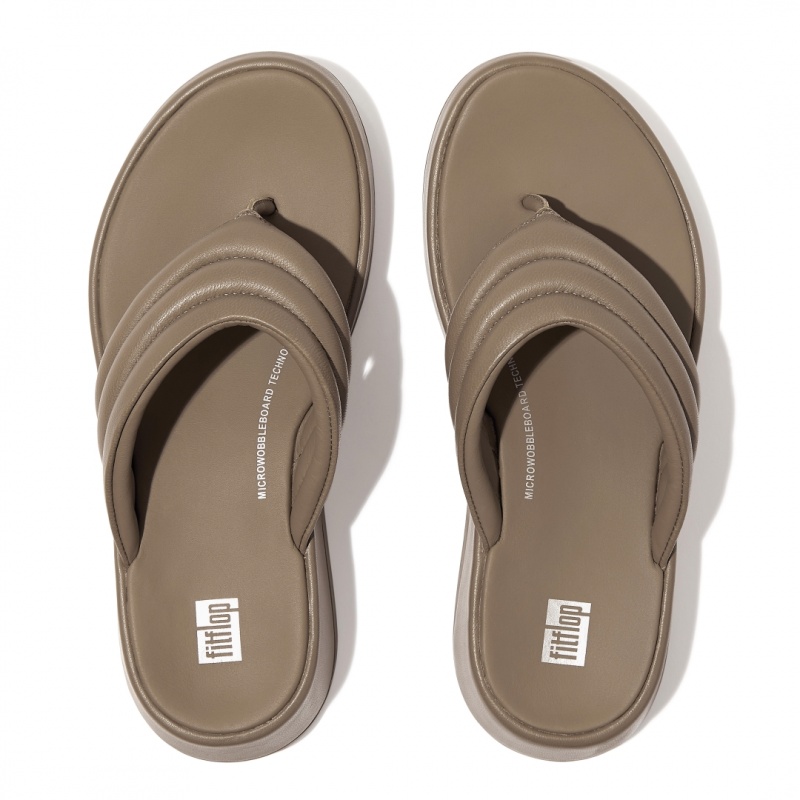 Grey Fitflop F-Mode Toe Thongs Women's Thongs | UAE-3817-ZSJDA