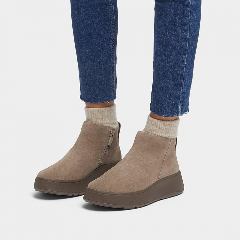 Grey Fitflop F-Mode Women's Ankle Boots | UAE-4756-ZRBGN