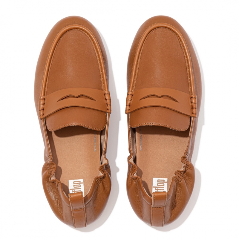 Light Brown Fitflop Allegro Women's Loafers | UAE-5294-DAXRK