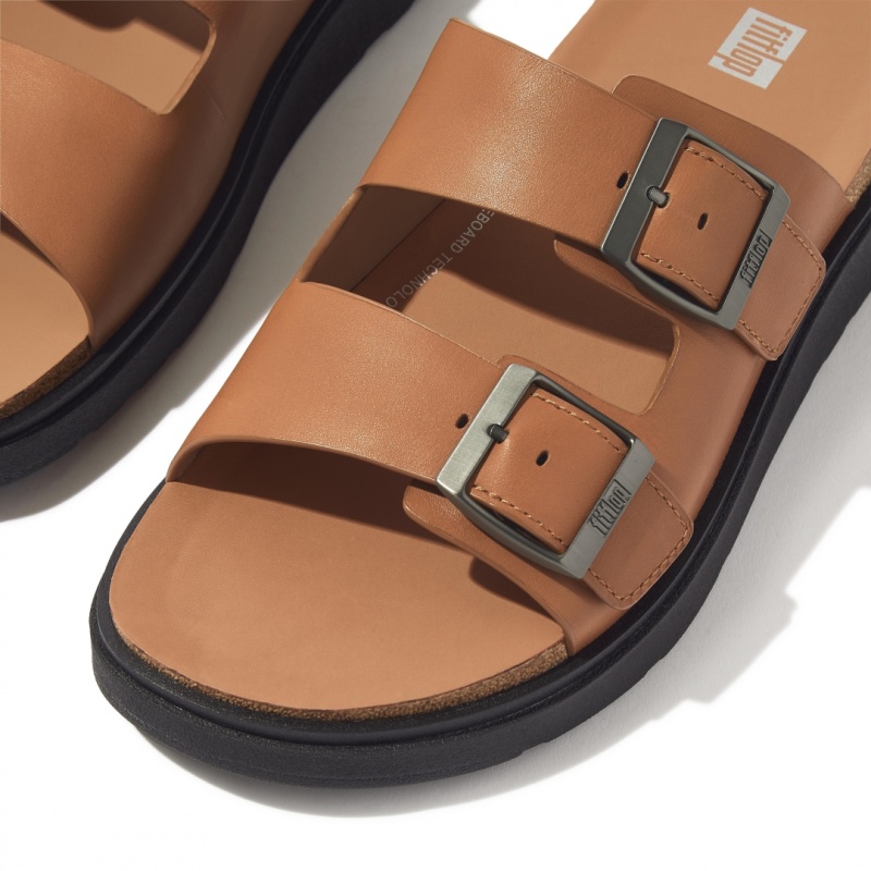 Light Brown Fitflop Gen-Ff Men's Slides | UAE-0126-SYEDW