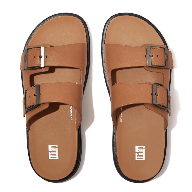 Light Brown Fitflop Gen-Ff Men's Slides | UAE-0126-SYEDW