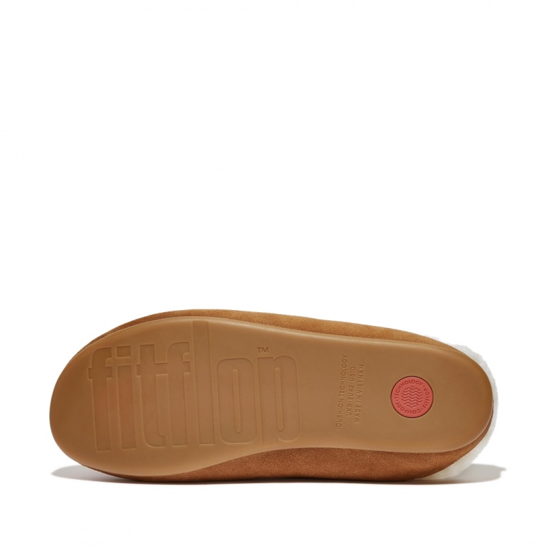 Light Brown Fitflop Shove Men's Slippers | UAE-4023-SUKJI