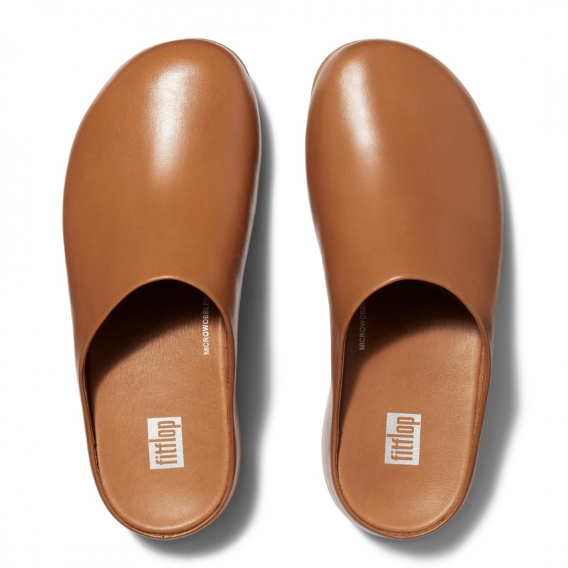 Light Brown Fitflop Shuv Wipe Clean Women's Clogs | UAE-5789-HPZIY