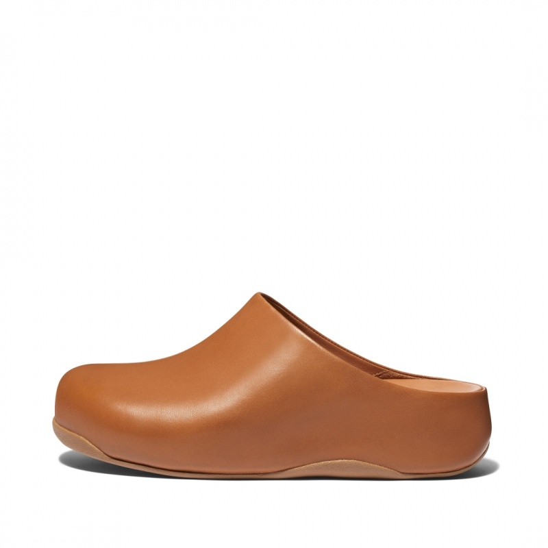 Light Brown Fitflop Shuv Wipe Clean Women\'s Clogs | UAE-5789-HPZIY