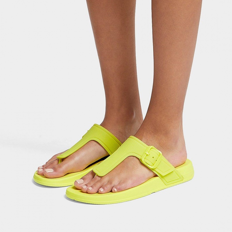 Light Green Fitflop Iqushion Rubber Tpu Flip Flops Women's Flip Flops | UAE-9530-TGFKA