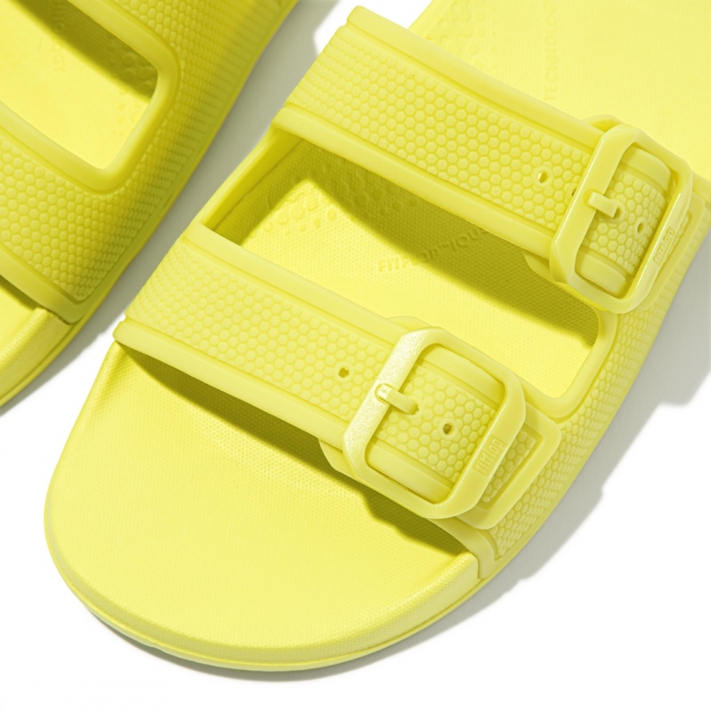 Light Green Fitflop Iqushion Rubber Tpu Slides Women's Slides | UAE-6317-NOTJY