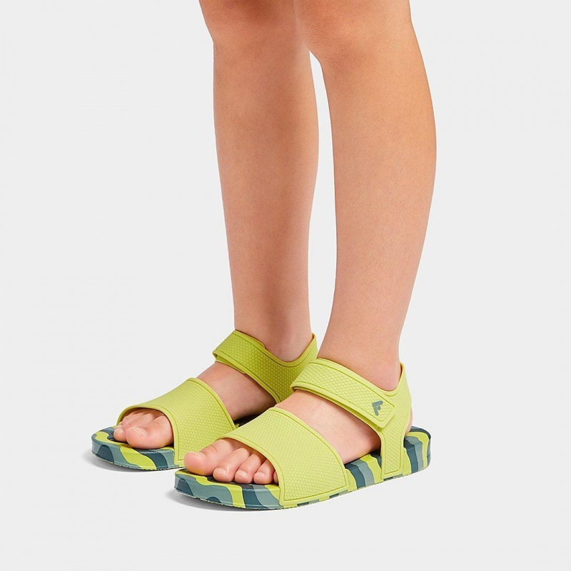 Light Green Fitflop Iqushion Rubber Tpu Kids' Back-Strap Sandals | UAE-2341-XMAEL