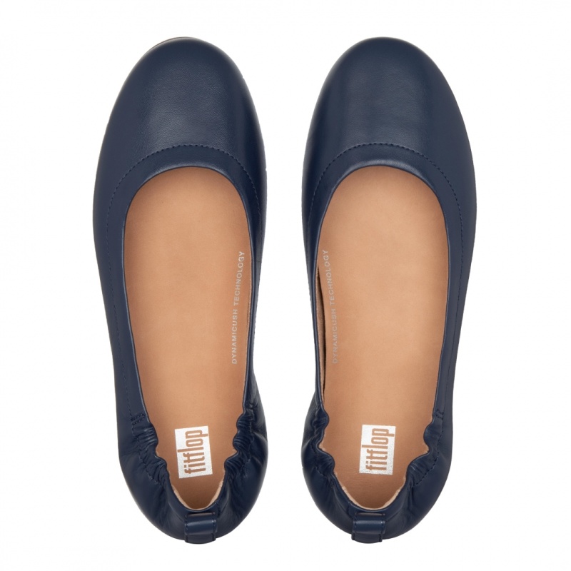 Navy Fitflop Allegro Soft Women's Ballet Flats | UAE-9675-ZMYDF