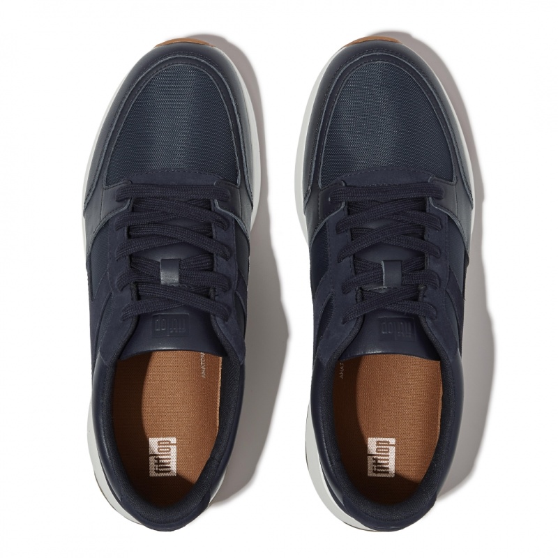 Navy Fitflop Anatomiflex Fabric Polyester Men's Sneakers | UAE-5431-MWXKU