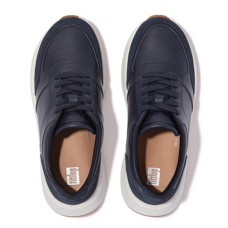 Navy Fitflop F-Mode Flatforms Women's Sneakers | UAE-4321-KIGRE