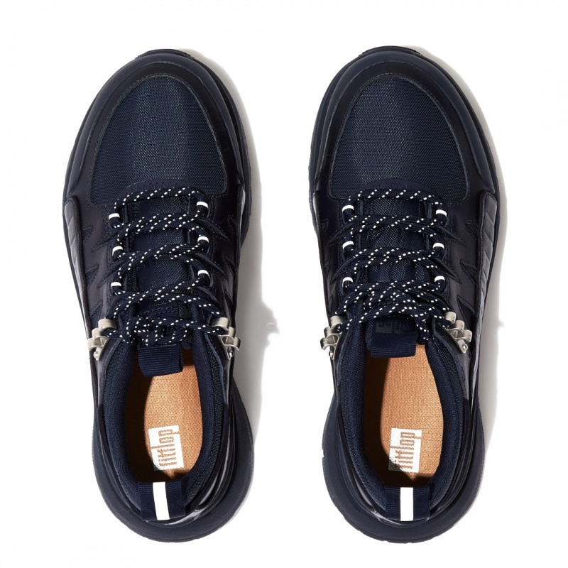 Navy Fitflop Neo-D-Hyker Walking Women's Sneakers | UAE-3128-SIGCH