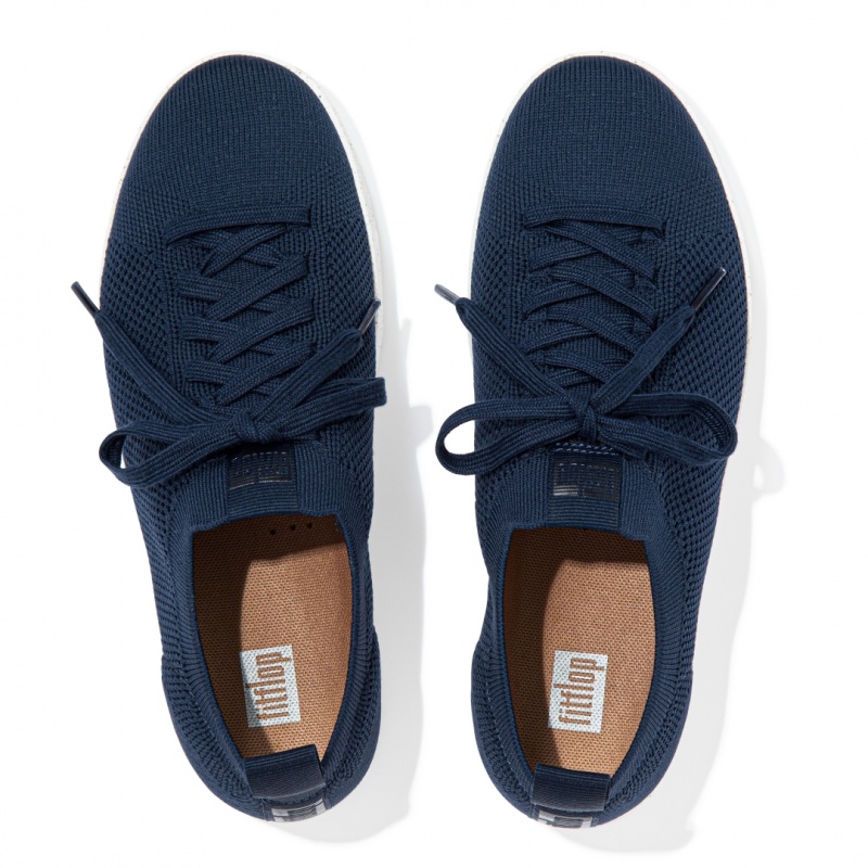 Navy Fitflop Rally E01 Multi Knit Women's Sneakers | UAE-8965-CZLWY