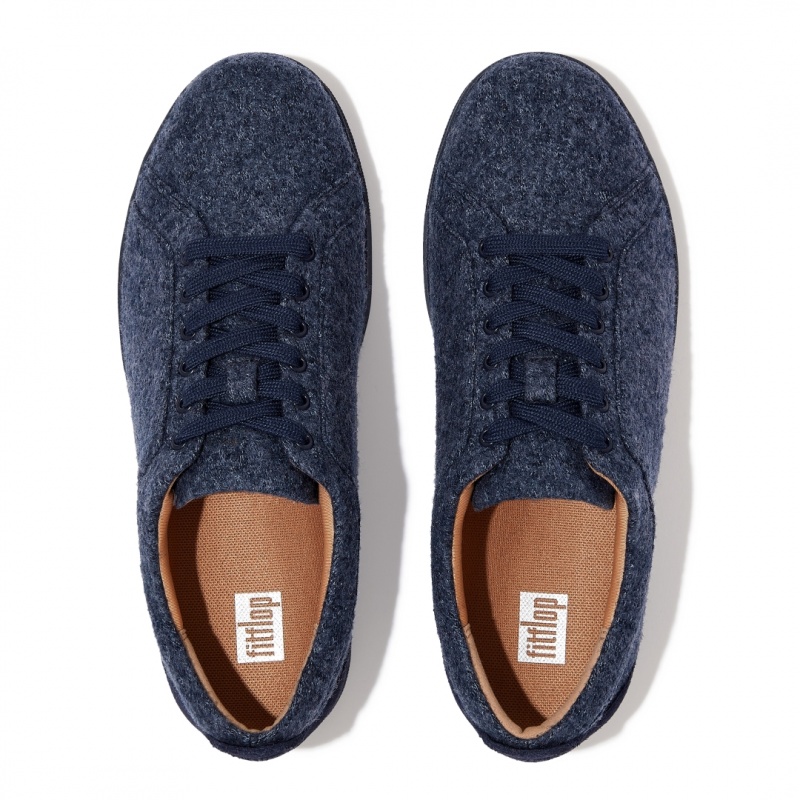 Navy Fitflop Rally Merino Wool Women's Sneakers | UAE-9170-KRJIW