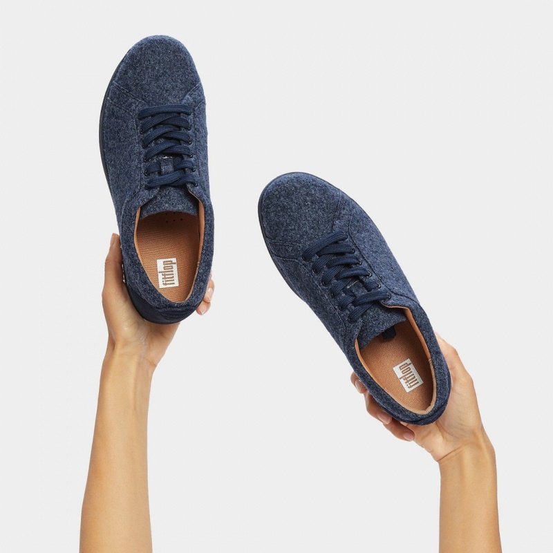 Navy Fitflop Rally Merino Wool Women's Sneakers | UAE-9170-KRJIW