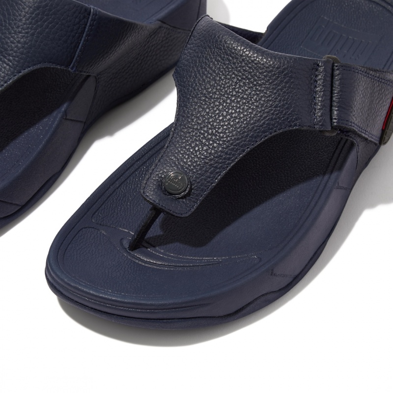 Navy Fitflop Trakk Ii Toe Men's Thongs | UAE-4983-HJLIE